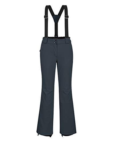 33,000ft Damen Skihose Hosenträgerhose Outdoorhose Wasserdicht Winddichte Softshellhose Warme Gefütterte Schneehose Snowboardhose Skilanglaufhose Thermohose Wanderhose Ski Pant, Dunkelgrau L von 33,000ft