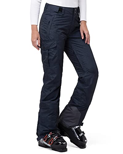 33,000ft Damen Skihose Outdoorhose Wasserdicht Winddichte Softshellhose Warme Gefütterte Thermohose Wanderhose Winter Ski Pants Women Schwarzer Pfeil XL von 33,000ft