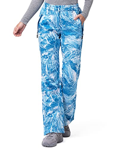 33,000ft Damen Skihose Outdoorhose Wasserdicht Winddichte Softshellhose Warme Gefütterte Trekkinghose Atmungsaktive Schnelltrocknende Thermohose Wanderhose Winter Ski Pants Schneebergtarnung 34 * 29L von 33,000ft