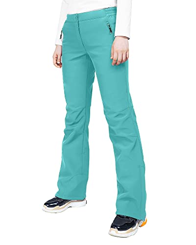 33,000ft Damen Skihose Outdoorhose Wasserdicht Winddichte Softshellhose Warme Gefütterte Trekkinghose Atmungsaktive Schnelltrocknende Thermohose Wanderhose Winter Ski Pants Women Türkis 46 * 29L von 33,000ft