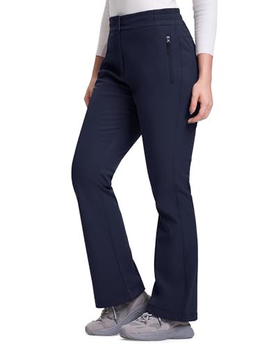 33,000ft Damen Softshellhose Wasserdicht Outdoorhose Winddichte Wanderhose Warm Gefüttert Winter Ski Pants Trekkinghose Atmungsaktive Arbeitshose Thermohose Dunkelblau 40 * 29L von 33,000ft