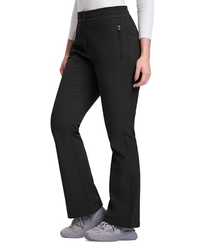 33,000ft Damen Softshellhose Wasserdicht Outdoorhose Winddichte Wanderhose Warm Gefüttert Winter Ski Pants Trekkinghose Atmungsaktive Arbeitshose Thermohose Schwarz 38 * 29L von 33,000ft