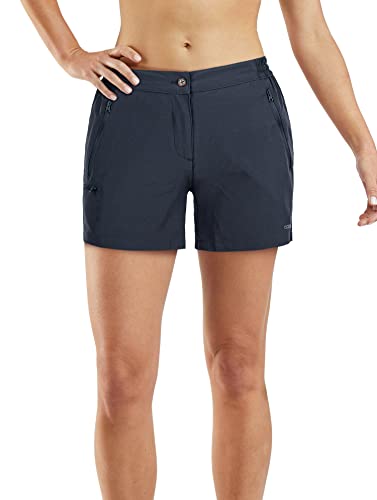 33,000ft Damen-Wandershorts, schnelltrocknend, 12,7 cm, Cargo-Shorts, Stretch, leicht, Sommer, LSF 50+, Shorts für Golf, Camping, Reisen, Laufen, Sandelholz Grau, 42 von 33,000ft