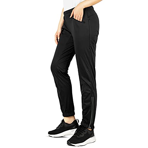 33,000ft Damen Lang Fahrradhose Wasserdicht Radhose Winter Thermo Radlerhose Frauen Lange Hose Cycling Pants Hosen Schwarz von 33,000ft