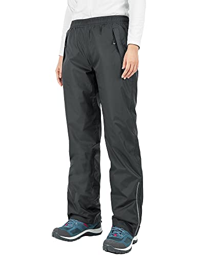 33,000ft Damen Wasserdichte Hose Leichte Regenüberhose Damen Mesh Gefüttert Winddichte Regenhose für Outdoor Golf Angeln Wandern Regenbekleidung, grau, 36 von 33,000ft