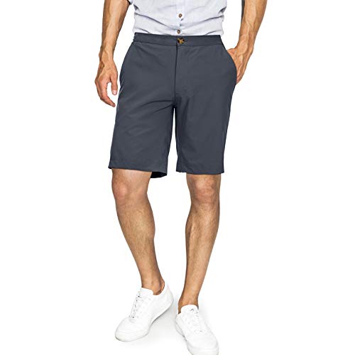 33,000ft Golfhose Herren Kurz, Leichte Stretch Kurze Hose Bermuda Schnelltrocknend Outdoor Shorts für Wandern, Camping, Reisen Grau 32W von 33,000ft