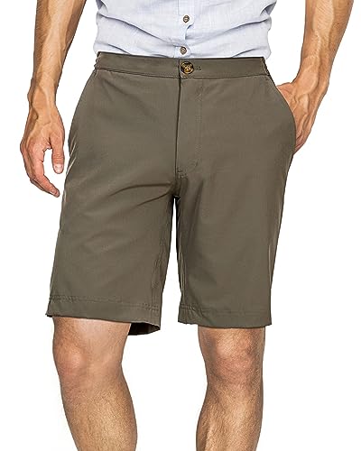 33,000ft Golfhose Herren Kurz, Leichte Stretch Kurze Hose Bermuda Schnelltrocknend Outdoor Shorts für Wandern, Camping, Reisen Moosgrün 30W von 33,000ft