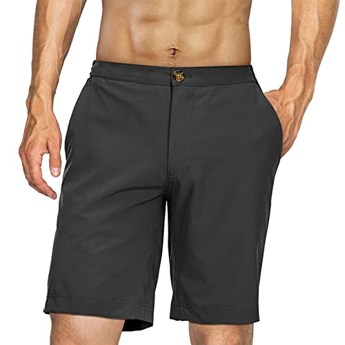 33,000ft Golfhose Herren Kurz, Leichte Stretch Kurze Hose Bermuda Schnelltrocknend Outdoor Shorts für Wandern, Camping, Reisen Schwarz 30W von 33,000ft