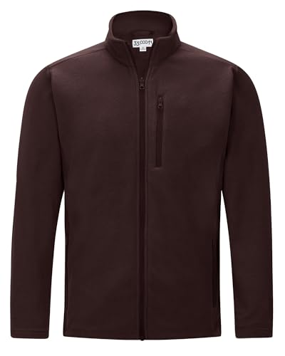 33,000ft Herren Fleecejacke Stehkragen Warm Jacke Männer Leichte Strickjacke Übergangsjacke Outdoor Sweatjacke für Wandern Laufen Freizeit Braun M von 33,000ft