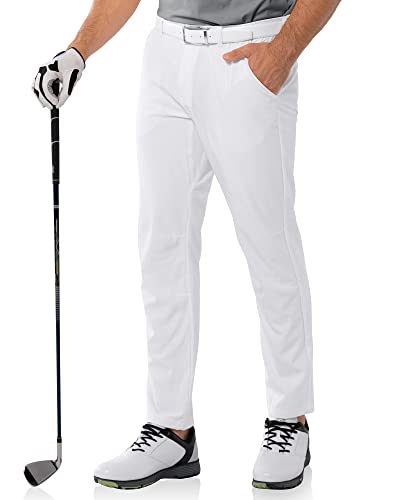 33,000ft Herren Golfhosen Atmungsaktive Stretch Hose für Männer Schnelltrockende Stretch Lange Golfhosen Weiß 36W*32L von 33,000ft