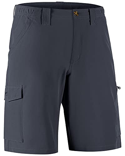 33,000ft Herren-Golf-Shorts, Stretch-Wandershorts, LSF 50+, Sommer-Trekkinghose, verstaubar, Outdoor-Cargo-Shorts mit 7 Taschen, atmungsaktive Capri-Shorts für Wandern, Golf, Camping, Reisen, grau, 40 von 33,000ft