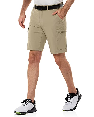 33,000ft Herren Cargo Shorts mit 7 Taschen Packbare Wandershorts Sommer Bermuda 12" Kurze Hose Stretch Golfshorts Atmungsaktive Capri Shorts für Wandern, Golf, Radfahren, Braun 36W*12 von 33,000ft