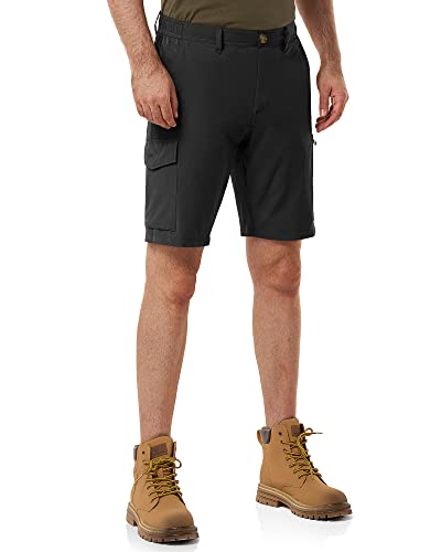 33,000ft Herren Cargo Shorts mit 7 Taschen Packbare Wandershorts Sommer Bermuda 12" Kurze Hose Stretch Golfshorts Atmungsaktive Capri Shorts für Wandern, Golf, Radfahren, Schwarz 36W*12 von 33,000ft