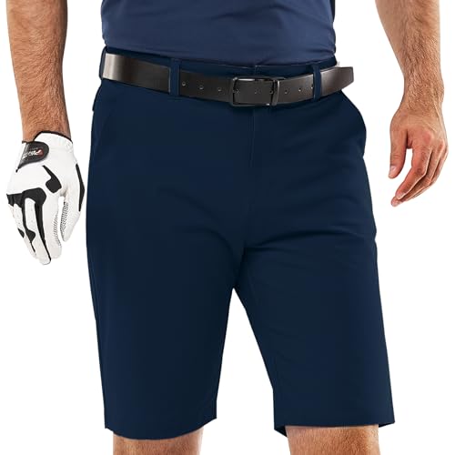 33,000ft Herren Golf Shorts UPF 50+ Stretch Shorts 10'' Bermuda Shorts Kurze Hose Dry Fit Causal Shorts Arbeitshort für Golfen Arbeiten, Indigoblau 32 von 33,000ft