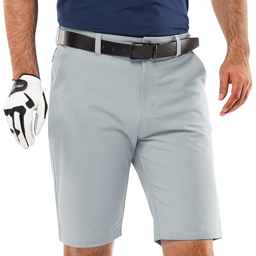 33,000ft Herren Golf Shorts UPF 50+ Stretch Shorts 10'' Bermuda Shorts Kurze Hose Dry Fit Causal Shorts Arbeitshort für Golfen Arbeiten, Hellgrau 40 von 33,000ft