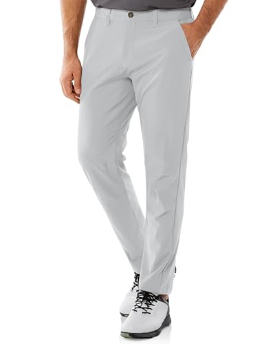 33,000ft Herren Golfhosen Atmungsaktive Stretch Hose für Männer Schnelltrockende Stretch Lange Golfhosen Silbergrau 40W*32L von 33,000ft