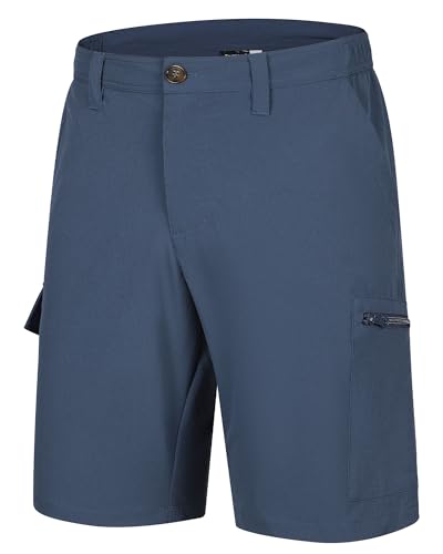 33,000ft Herren Outdoor Shorts mit 6 Taschen Sommer Wandershorts Stretch Cargo Shorts Bermuda Kurze Hose Golfshorts Atmungsaktive Capri für Wandern Radfahren Denimblau 32 von 33,000ft
