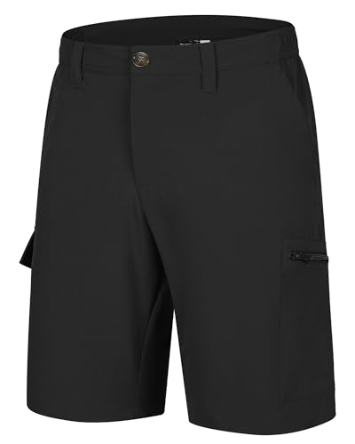 33,000ft Herren Outdoor Shorts mit 6 Taschen Sommer Wandershorts Stretch Cargo Shorts Bermuda Kurze Hose Golfshorts Atmungsaktive Capri für Wandern Radfahren Schwarz 36 von 33,000ft