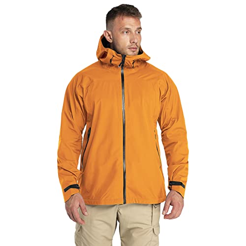 33,000ft Herren Regenjacke Leichte Softshelljacke Wasserdichte Winddichte Outdoorjacken Atmungsaktive Wanderjacke Funktionsjacke für Trekking Wandern Camping, Ingwer L von 33,000ft