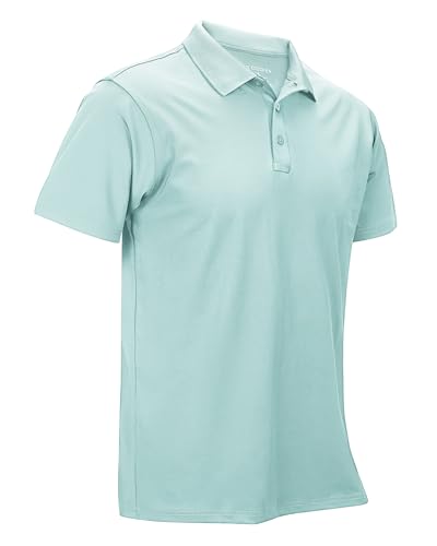 33,000ft Herren Poloshirt Golf Shirt UPF50+ Sonnenschutz Sommer Kurzarm Tshirts Schnelltrocknend Performance Sportshirt Outdoor Einfarbige Polohemd für Männer zum Golfen Tennis Grün L von 33,000ft