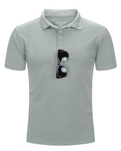 33,000ft Herren Poloshirt Kurzarm T-Shirt Golf Polo Feuchtigkeitstransport Polos Schnell Trocknende Polos Outdoor Sport Athletic Tennis Performance Atmungsaktives T-Shirt für Golf Tennis Arbeit, von 33,000ft