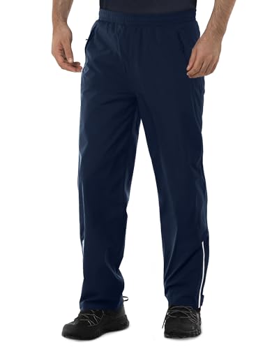 33,000ft wasserdichte Regenhose Herren Fahrrad Outdoorhose Atmungsaktive Winddicht Wanderhose Überziehhose Leichte Regenhose Navy Blau 36W x 32L von 33,000ft