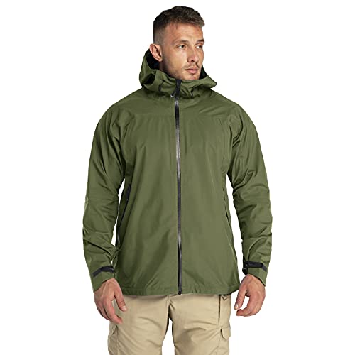 33,000ft Herren Regenjacke Leichte Softshelljacke Wasserdichte Winddichte Outdoorjacken Atmungsaktive Wanderjacke Funktionsjacke für Trekking Wandern Camping, Grün M von 33,000ft