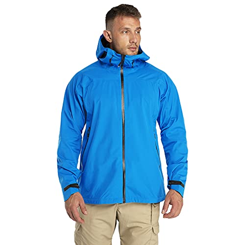 33,000ft Herren Regenjacke Leichte Softshelljacke Wasserdichte Winddichte Outdoorjacken Atmungsaktive Wanderjacke Funktionsjacke für Trekking Wandern Camping, Hellblau XL von 33,000ft