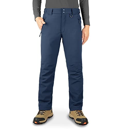 33,000ft Herren Wasserdichte Hose Warm Fleece Gefüttert Ski Schneehose Thermo Softshellhose für Golf Wandern Walking, Dunkles Jeansblau, 38W x 34L von 33,000ft