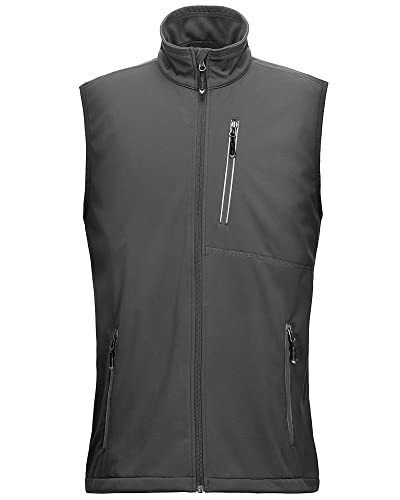 33,000ft Leichte Softshell Weste für Herren, Wasserdichte Winddichte Laufweste, Atmungsaktive Vest Gilet Ärmellose Jacke für Radfahren, Laufen, Wandern, Golf, Arbeit Grau 3XL von 33,000ft