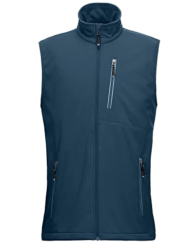 33,000ft Leichte Softshell Weste für Herren, Wasserdichte Winddichte Laufweste, Atmungsaktive Vest Gilet Ärmellose Jacke für Radfahren, Laufen, Wandern, Golf, Arbeit Mitternachtsblau 4XL von 33,000ft