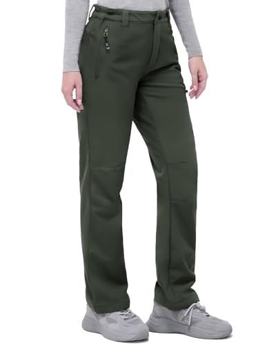 33,000ft Outdoorhose Damen Wanderhose Wasserdicht Softshellhose Winter Ski Hosen Warm Gefüttert Arbeitshose Snowboardhose Winddicht Trekkinghose Braun 38W/31L von 33,000ft