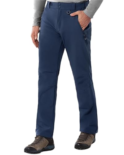 33,000ft Outdoorhose Herren Softshellhose Wasserdicht Winddicht Skihose Warm Fleece Gefüttert Herrenhose Winter Trekkinghose Wanderhose Dark Denim XS/30W/30L von 33,000ft