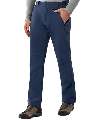 33,000ft Outdoorhose Herren Softshellhose Wasserdicht Winddicht Skihose Warm Fleece Gefüttert Herrenhose Winter Trekkinghose Wanderhose Dark Denim M/34W/34L von 33,000ft