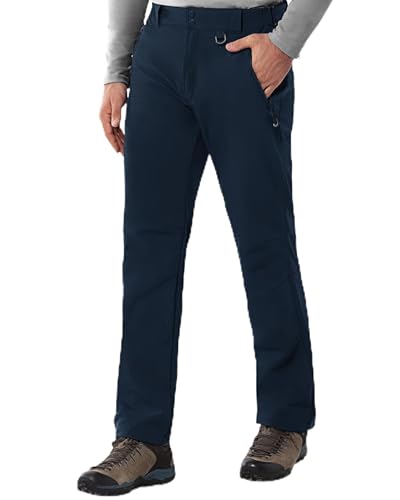 33,000ft Outdoorhose Herren Softshellhose Wasserdicht Winddicht Skihose Warm Fleece Gefüttert Herrenhose Winter Trekkinghose Wanderhose Dunkelblau XS/30W/34L von 33,000ft