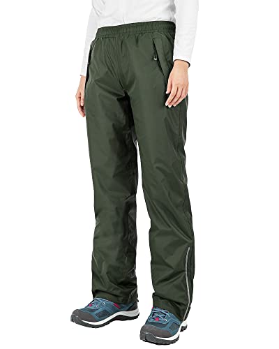 33,000ft Regenhose Damen Wasserdicht Atmungsaktive Fahrrad Überziehhose Leichte Wanderhose Winddicht Outdoor Bekleidung (Armeegrün, 19) von 33,000ft