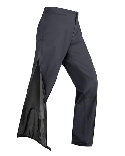 33,000ft Regenhose Damen Wasserdicht Full Zip Wanderhose Atmungsaktiv Fahrradhose Winddicht Outdoorhose mit Taschen Dunkelgrau 40 von 33,000ft