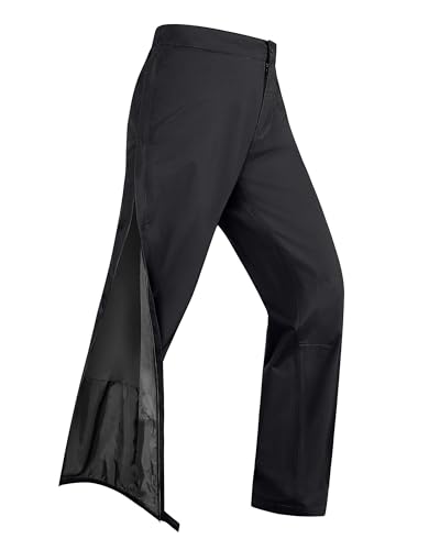 33,000ft Regenhose Damen Wasserdicht Full Zip Wanderhose Atmungsaktiv Fahrradhose Winddicht Outdoorhose mit Taschen Schwarz 40 von 33,000ft
