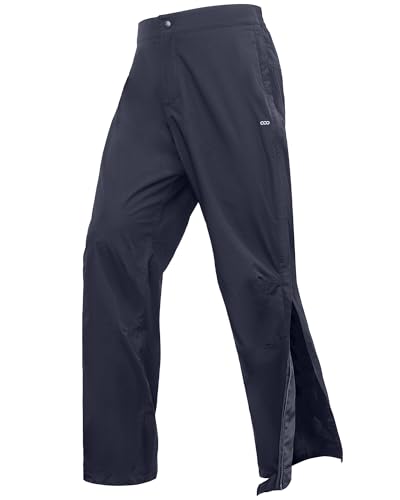 33,000ft Regenhose Herren Wasserdicht Full Zip Wanderhose, Atmungsaktiv 2-Lagen Überziehhose Fahrrad Hose, Winddicht Outdoorhose Funktionshose Dunkelblau XXL von 33,000ft