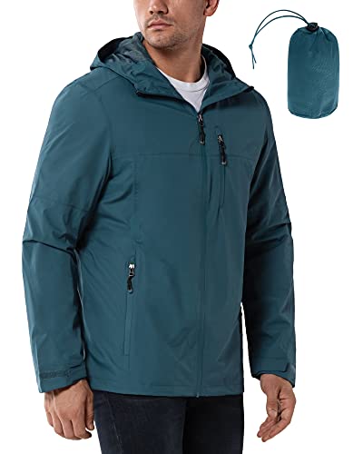 33,000ft Regenjacke Herren Wasserdicht Outdoorjacke Leichte Freizeitjacke Packbare Windjacke Fahrrad Regenmantel mit Kapuze China Blau 3XL von 33,000ft