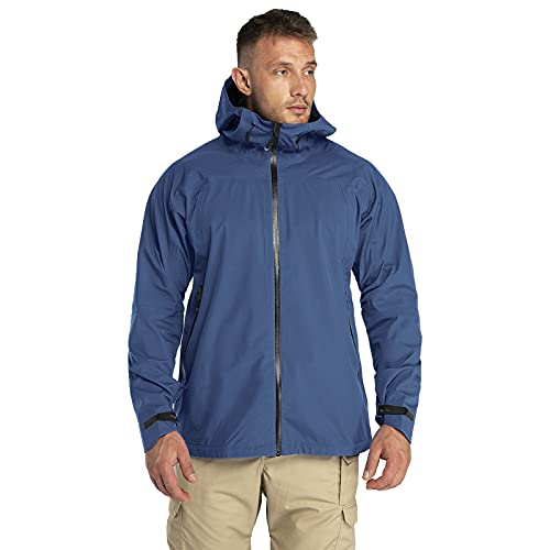 33,000ft Herren Regenjacke Leichte Softshelljacke Wasserdichte Winddichte Outdoorjacken Atmungsaktive Wanderjacke Funktionsjacke für Trekking Wandern Camping, Blau M von 33,000ft