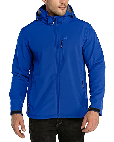 33,000ft Softshelljacke für Herren Wasserdicht Winterjacke Winddicht Warme Fleece Gefüttert Windbreaker Funktionsjacke Outdoorjacke für Wandern Fahrrad Camping Königsblau S von 33,000ft