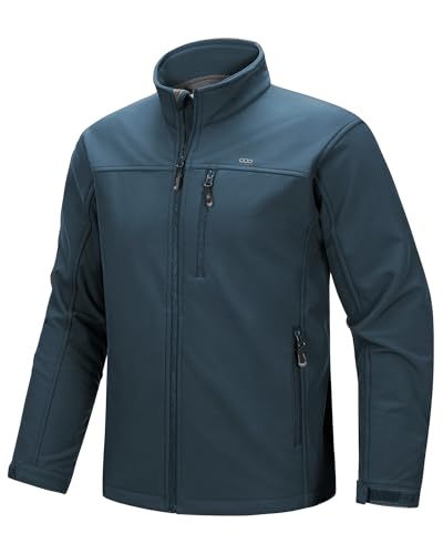 33,000ft Softshelljacke für Herren Wasserdichte Übergangsjacke Fleece Gefütterte Winddichte Outdoorjacke Funktionsjacke für Outdoor Freizeit Mitternachtsblau S von 33,000ft