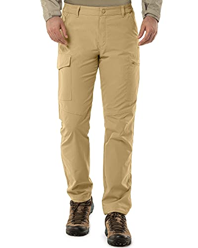 33,000ft Wanderhose Herren Wetterfest Outdoorhose Atmungsaktiv Cargohose Trekkinghose Winddichte Arbeitshose Männer Funktionshose mit 6 Taschen für Outdoor Reisen Camping Beige 30W/30L von 33,000ft