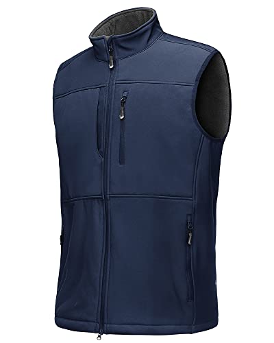 33,000ft Weste Herren Outdoor Wasserdichte Softshell Ärmellose Jacke Bodywarmer Fleece Weste Full Zipp Softshellweste Blau M von 33,000ft