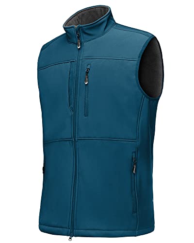 33,000ft Weste Herren Outdoor Wasserdichte Softshell Ärmellose Jacke Bodywarmer Fleece Weste Full Zipp Softshellweste Europäisches Blau M von 33,000ft