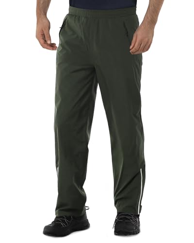 33,000ft wasserdichte Regenhose Herren Fahrrad Outdoorhose Atmungsaktive Winddicht Wanderhose Überziehhose Leichte Regenhose Dunkelgrün 36W x 30L von 33,000ft