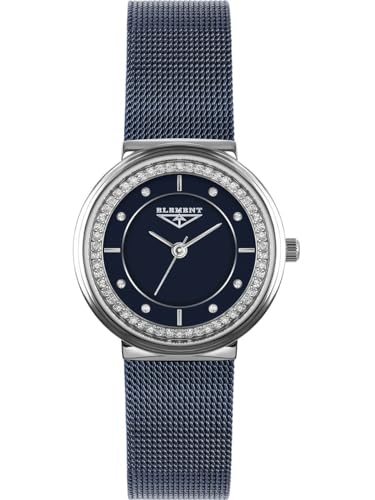 33 ELEMENT Damen Armbanduhr Analog Quarz Saphirglas, Gehäuse und Armband aus Edelstahl, 30 WR 331710, Blau von 33 ELEMENT