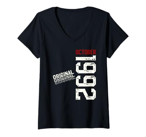 Damen 33. Geburtstag Mann Geschenk Original Oktober 1992 T-Shirt mit V-Ausschnitt Damen 33. Geburtstag Mann Geschenk Original Oktober 1992 T-Shirt mit V-Ausschnitt von 33. Geburtstag Geschenk Original Oktober 1992