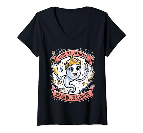Damen Vor 33 Jahren war Ich mal die Schnellste 33. Geburtstag Frau T-Shirt mit V-Ausschnitt Damen Vor 33 Jahren war Ich mal die Schnellste 33. Geburtstag Frau T-Shirt mit V-Ausschnitt von 33. Geburtstag Geschenk-idee für Frauen lustig